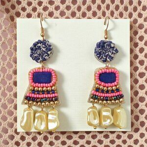🆕Boho Festival Style Handmade Beaded Statement Earrings Indian Artisan